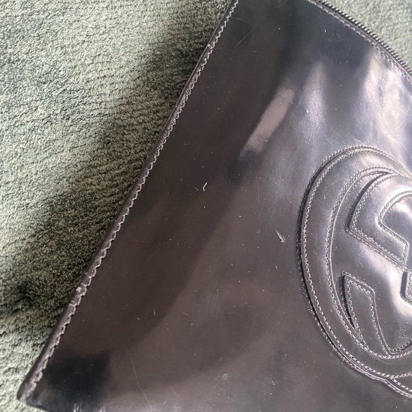 GUCCI unisex Pouchette: Limited edition Tom Ford era : black polished leather - Picture 9 of 17